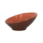 image of RAK Porcelain TWBUBA22CO Twirl Bowl, 22 oz (8" dia) Asymmetric Slanted Porcelain Coral Finish - 4/Case