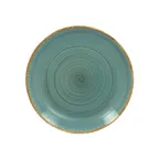 image of RAK Porcelain TWNNPR24LA Twirl Plate, 9.438" Coupe Rim, Porcelain, Lagoon, Dishwasher Safe - 12/Case