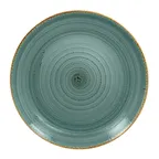 image of RAK Porcelain TWNNPR31LA - 12¼" Round Coupe Porcelain Plate, Lagoon, Microwave Safe - 6/Case