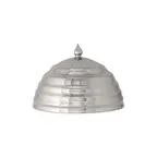 image of RAK Porcelain UHDDP18S Drop Cloche, 7-1/10" Round Silver Porcelain Plate Cover, Oven Safe - 1/Case