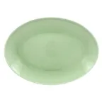 image of RAK Porcelain VNNNOP32GR Oval Platter, 12" x 9", Green Porcelain, Microwave Safe - 6/Case