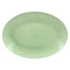 image of RAK Porcelain VNNNOP36GR Oval Green Platter 14-1/6" x 10-5/8" Rim, Microwave Safe - 6/Case