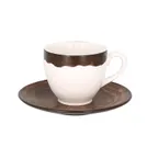 image of RAK Porcelain WDCLSA15OB Saucer, 6" Round Brown Porcelain, Lead‑Free, Microwave Safe - 12/Case