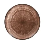 image of RAK Porcelain WDNNPR29OB Wood Art Round Plate 11½" Flat Coupe Rim Oak Brown Porcelain Safe - 12/Case