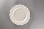 image of RAK Porcelain YOFP18 - 7.28" Round China Plate, Wide Rolled Edge, Porcelain, American White - 12/Case