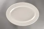 image of RAK Porcelain YOOP34 - Oval Platter 15.36" x 9.65" Wide Rolled Rim, White Porcelain - 6/Case