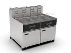 image of Giles EOF-24 DOUBLE BANK 24" Floor Model Electric Deep Fryer, Full Pot, 340 Ibs, Built-in Filter