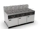 image of Giles EOF-24 TRIPLE BANK 24" Floor Model Electric Deep Fryer, Full Pot, 370 Ibs, Built-in Filter