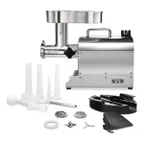 image of Hamilton Beach 10-0801-W Meat Grinder, #8 Hub, 3/4 HP, 550W, 120V, 4.5mm/7mm Plates, 4 Sausage Funnels