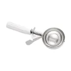 image of Hamilton Beach 78-06 Ice Cream Disher #6, 4-5 oz, Thumb-Press Steel Bowl, White Handle, NSF