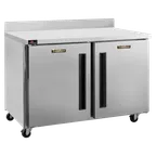 image of Traulsen CLUC-48R-SD-WTLR-LK 48" 2-Section Worktop Refrigerator w/ 2 Doors, 13.28 cu. ft.