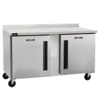 image of Traulsen CLUC-60R-SD-WTLR-LK 60" 2-Section Worktop Refrigerator w/ 2 Doors, 16.94 cu. ft.