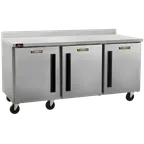 image of Traulsen CLUC-72R-SD-WTLRR-LK 72" 3-Section Worktop Refrigerator w/ 3 Doors, 18.8 cu. ft.