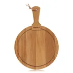 image of Boska 320101 Serving Board – Round European Oak, 11.41" Diameter x 1.69" Height, with Handle