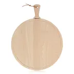image of Boska 358115 - Round Serving Board 16.57" Dia x 2.36" H, Beech Oak Wood with Handle, XXL - 1/Each