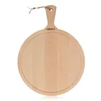 image of Boska 358122 Serving Board - Round Amigo FSC Beech Oak, 13.03" Dia x 0.71" H, With Handle, Platter