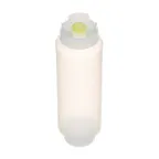 image of AllPoints 185670 FIFO BOTTLE™ 20 oz Plastic, Wide Mouth, Single Tip, Yellow Valve, NSF Certified