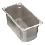 image of AllPoints 78323 Stainless Steel Steam Table Pan - 1/3 Size, 6" Deep, 6.1 Qt Capacity, Solid