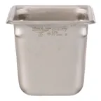 image of AllPoints 78327 Stainless Steel Steam Table Pan, 1/6 Size, 6" Deep, 2.7 Qt, Solid - 1/Each