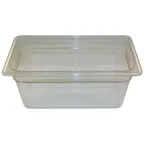 image of AllPoints 78436 - Clear Polycarbonate 1/3 Size Vegetable Condiment Pan, 6"-8" Depth, Food Service
