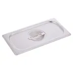image of AllPoints VOL75130 - 1/3 Size Flat Stainless Steel Steam Table Pan Cover with Handle, Solid, No Hinge