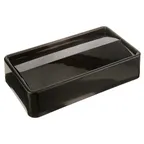 image of AllPoints 83159 Swing Lid – 19-3/4" x 10-3/4" x 4-1/2" Black Polyethylene for 15/23 Gallon Cans