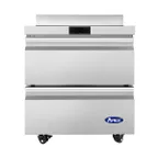 image of Atosa USA AWF27D2 27" 2-Drawers Worktop Freezer, Stainless Steel, -8°F–1°F temp, 6.53 cu. ft.