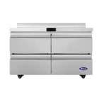 image of Atosa USA AWF48D4 48" 4-Drawer Worktop Freezer, Stainless Steel, -8°F-1°F temp, 12.22 cu. ft.