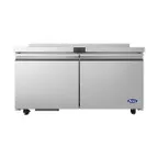 image of Atosa USA AWF60SD 60" 2-Doors Worktop Freezer, Stainless Steel, -8°F–0°F temp, 15.5 cu. ft.