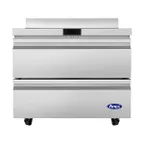 image of Atosa USA AWR36D2 36" 2-Drawer Worktop Refrigerator, Stainless Steel, 35°F–38°F temp, 8.97 cu. ft.