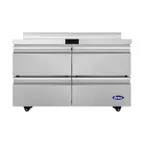 image of Atosa USA AWR48D4 48" 4-Drawer Worktop Refrigerator, Stainless Steel, 35°F–38°F temp, 12.22 cu. ft.