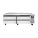 image of Atosa USA MGF8463GR 72" 4 Drawers Freezer Chef Base, Stainless Steel, -8°F–1°F, 680W, R290, 4.9 cu. ft.