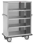 image of FWE UCE-512-48 Stainless Steel Super Duty Queen Mary Enclosed Cart w/ Heavy Duty Push Handles