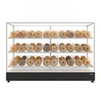 image of Koolmore KM-FDC-B15 73" Wide Display Case, 11.4 cu ft, 3‑Tier, 15 Wire Baskets, Glass, LED Light
