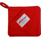 image of AllPoints 1331245 Hot Pad Pot Holder, 8" x 8" Square Red Poly‑Cotton with Pocket and VaporGuard™