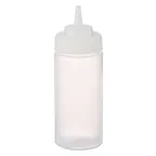 image of AllPoints 86842 Squeeze Bottle – 16 oz Clear Polyethylene, Wide‑Mouth Tip, 2‑3/4" OD × 8"