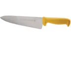image of AllPoints 97651 Chef Knife - 10" Yellow Poly Handle, Carbon Stainless Steel Blade, NSF - 1/Each