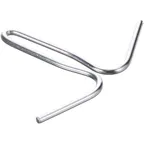 image of AllPoints 136362 Double Sliding Pot Rack Hook for 1/4" x 2" Zinc-Plated Steel Bar, Two Prongs, Construction