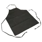 image of AllPoints 1557BLK Bib Apron - 27" x 32", Black Polyester, Adjustable Neck Strap, Two Front Pockets