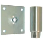 image of AllPoints 34210 - Steel Leg, 4" Height, 1-5/8" Dia., 3-1/2" Plate, Hex Foot, 2000 lbs, NSF Certified