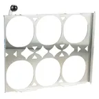 image of AllPoints 8012358 Egg Ring Set, Six 4" Stainless Steel Round Rings for Perfect Egg Shapes
