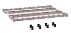 image of Metro 2430DRK4 Dunnage Shelf, 30" W x 24" D, Gray Wire Deck, 1" Square Tubing, 1600 lbs, Microban Protection