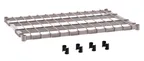image of Metro 2436DRK4 Dunnage Shelf, 36" W x 24" D, Gray Coated Wire Deck, 1" Tubing, 1600 lbs, Microban Antimicrobial