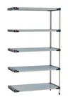 image of Metro M4-1836GF-86-A5 5-Tier Polymer Shelving Unit, 18" D x 36" W x 86" H, 800 lbs per Shelf, 2000 lbs Total, Louvered Open Grid + Solid Mat Shelf with Microban Mats, NSF Certified