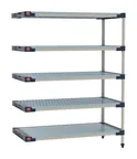 image of Metro M4-1842GF-63-A5 - 5‑Tier Polymer Shelving Unit, 18" D x 42" W x 63" H, 800 lbs per shelf, 2000 lbs total, rust‑proof