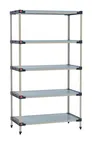 image of Metro M4-2154F-86-S5 - 5-Tier Polymer Shelving Unit, 21" D x 54" W x 86" H, 600 lbs per shelf, 2000 lbs, NSF, feet
