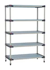 image of Metro M4-2424G-74-S5 5-Tier 24"x24"x74" Polymer Shelving Unit, 2000 lbs, 800 lbs per shelf, leveler feet