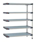 image of Metro M4-2454G-63-A5 Polymer Shelving Unit, 24" D x 54" W x 63" H, 600 lb per shelf, NSF, Microban mats