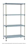 image of Metro MQ-2124G-86-S4 - 4-Tier Polymer Shelving Unit, 21" D x 24" W x 86" H, 800 lb per shelf, 2000 lb total, Microban mats, NSF