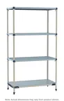 image of Metro MQ-2430GF-86-S4 4-Tier Polymer Shelving, 24" D x 30" W x 86" H, 800 lb per Shelf, 2000 lb, Microban NSF